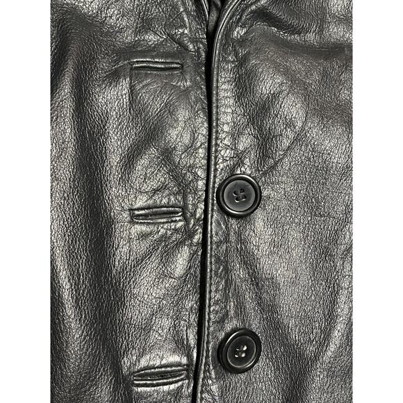 Wilsons Leather Jacket Womens Small Black Button Front Blazer Coat Classic Style - Picture 10 of 10